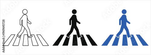 crosswalk signs with walking figures in different colors