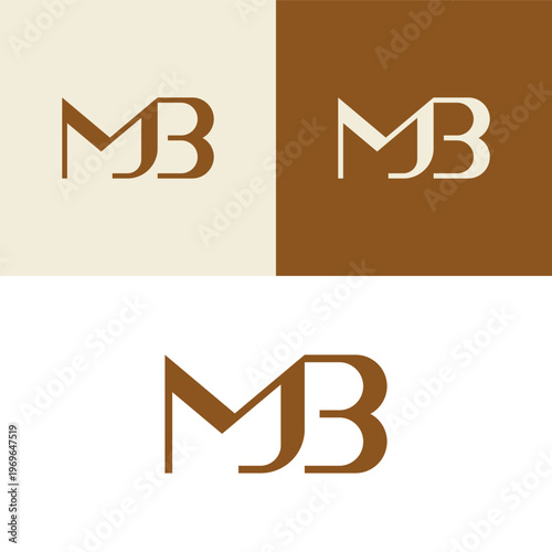 MJB letter logo with crown, luxury monogram branding design