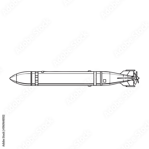 Outline drawing of a rocket spacecraft ready for launch.