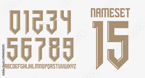 SHARP MODERN UNIQUE NUMBER SET NAME SET LUXURY RETRO VINTAGE NAMESET FOR JERSEY