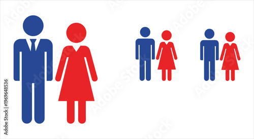 Diverse couples vector illustration, flat design