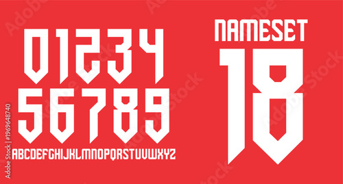 SHARP MODERN UNIQUE NUMBER SET NAME SET LUXURY RETRO VINTAGE NAMESET FOR JERSEY