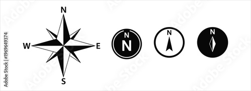 compass icons set vector illustration flat design