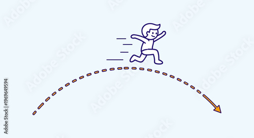 Running Man Illustration: A stylized illustration of a person running, illustrating speed and motion. 