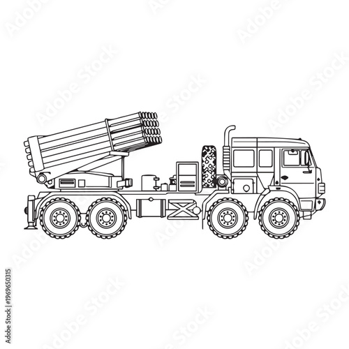 Industrial heavy truck transporting long poles and beams on a trailer at a construction site.