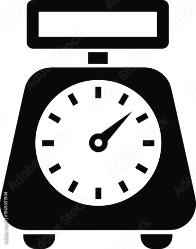 Analog kitchen scale icon vector illustration for food weight measurement and cooking portion control.
