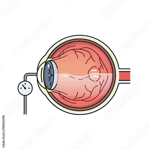 Internal eye pressure measurement with a medical device