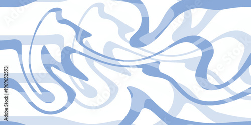 Vector seamless pattern. Abstract op art texture with bold monochrome wavy stripes. Creative background with distorted lines.