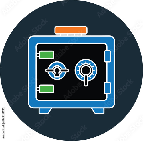 Secure safe with dial lock and keyhole, for money and valuables, protection.