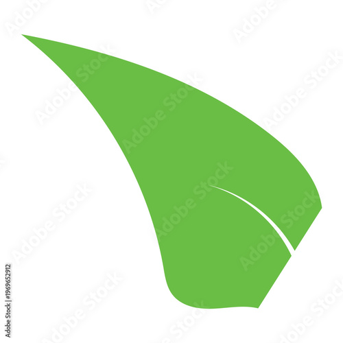 Abstract Green Leaf Illustration - Modern Nature Symbol for Eco-Friendly Adobe Stock Content