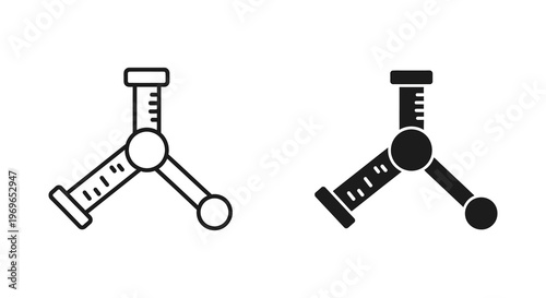 Two contrasting views of a tripod one light and one dark silhouette