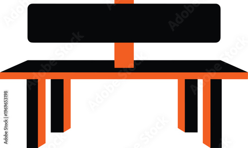 Bench icon vector illustration for park furniture street equipment and outdoor sitting area design.
