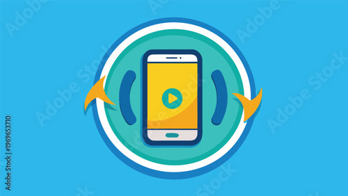 Smartphone displaying video content with bright background during daytime activity and modern design