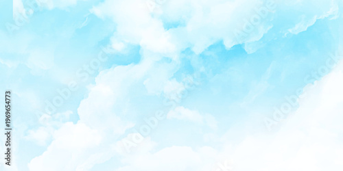 Fresh Blue Sky Background with Gentle Clouds. Cloudy Blue Sky Background with Copy Space