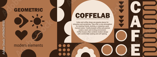 Food art pastry and pattern coffee background with bakery icon mosaic.