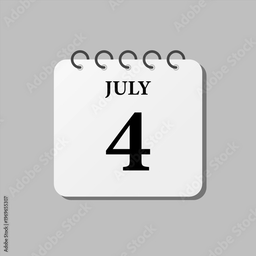 Icon page calendar day - 4 July