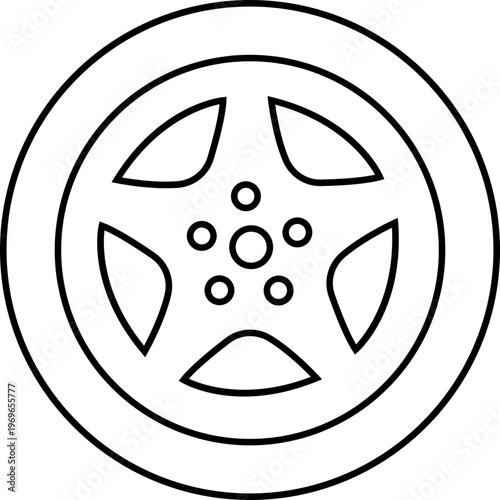 Car wheel icon set. Black rubber wheel tire collection. Vehicle, road, transport, auto - stock vector .car tire icons with different rim designs isolated  automotive transport and garage. isolated on 