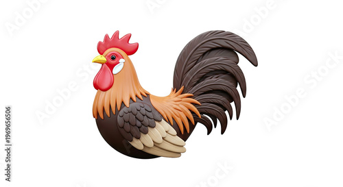 3D Cartoon Rooster