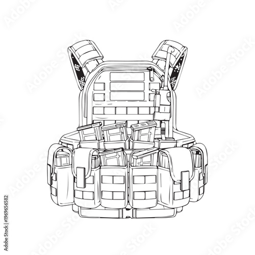 Large tactical backpack with multiple compartments and MOLLE webbing for outdoor adventures.