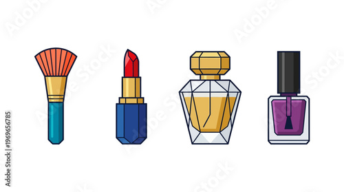 Cosmetic products for makeup and beauty.