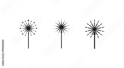 Dandelion clock seed dispersal illustrations for design elements  symbolizing nature and growth and new beginnings
