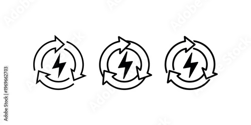 Renewable energy icon set. clean power symbol. electricity generating sign isolated on white background. vector illustration for design and web