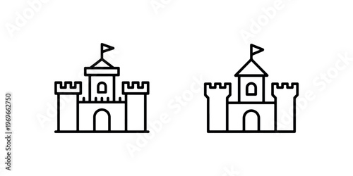 Sand castle icon set isolated on white background. children toy symbol. beach vacation illustration for summer travel and leisure activities
