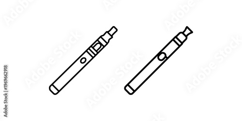 Electronic cigarette and vape pen line art illustration depicting portable vaporizers for lifestyle concepts or smoking alternative health discussions