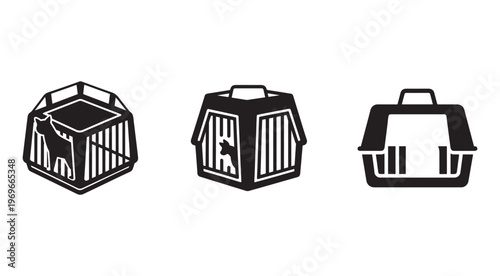 Pet carriers with and without dog inside  pet travel boxes  animal transportation cages    dog crates for traveling  portable pet houses