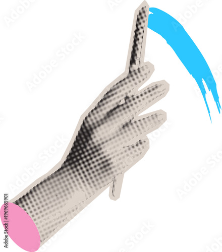 Halftone Brush in Hand Sticker