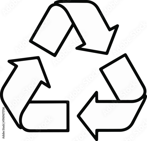 Three interlocking arrows forming a triangular shape, symbolizing reuse and conservation