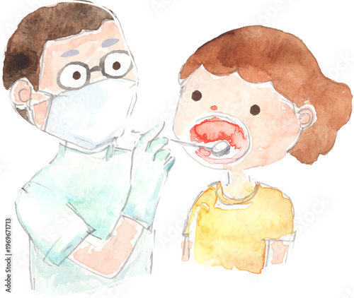 歯の健診を受ける子どものイラスト