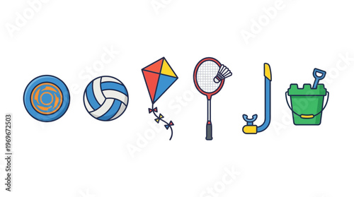 Summer toys and sports equipment for kids and adults
