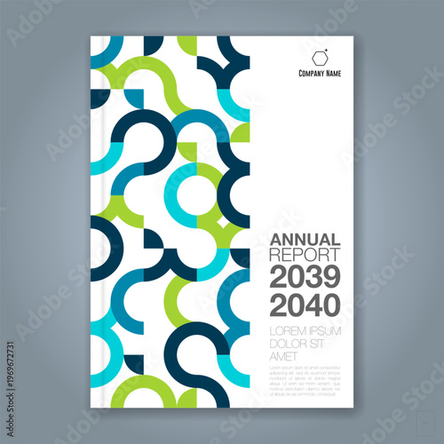 Modern Annual Report Cover Design with Abstract Geometric Lines