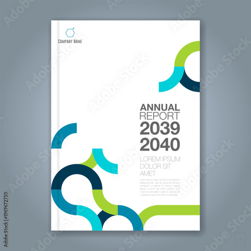 Modern Annual Report Cover Design with Abstract Geometric Lines