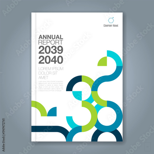 Modern Annual Report Cover Design with Abstract Geometric Lines