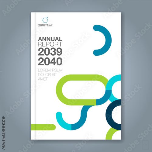 Modern Annual Report Cover Design with Abstract Geometric Lines