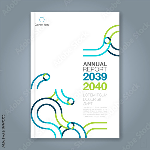 Modern Annual Report Cover Design with Abstract Geometric Lines