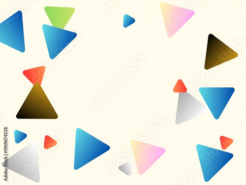 カラフルな三角形の抽象的な背景素材