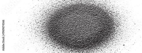 Dense black spray paint splatter circle on white background with dot pattern with abstract background abstract texture