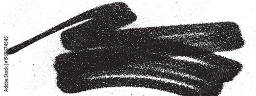Black marker stroke with grainy texture and rough edges with graphic element is suitable for adding artistic or distressed touches to designs paint stroke