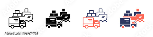 Transportation icon set multiple style collection