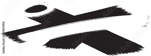 Abstract geometric graphic with shadow effect with black and white negative space shape abstract two dimensional