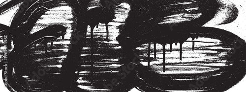 Abstract black spray paint splatter texture with drips with black and white texture background brush stroke fine art ink splash liquid splatter modern art