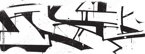 Black graffiti tag sprayed on a white wall abstract urban art with drips spray paint street art modern tag design abstract background urban graphic