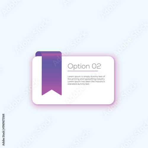 Modern digital option selection card with purple gradient banner design