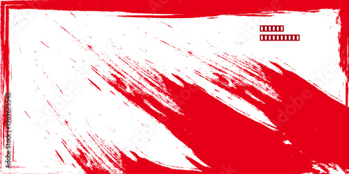 Vibrant red paint splashes and ink splats create a grunge texture with artistic blood stains and vector splatters on a decorative crimson backdrop