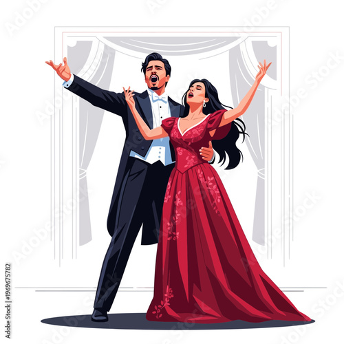 Opera singers performing on stage