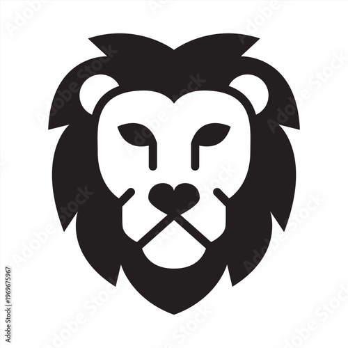 Courage icon. Lion head icon. Icon symbol for courage, bravery, strength, boldness, fearless, confidence, leadership, power, lion, valor. Vector illustration