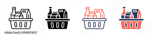 groceries icon set multiple style collection